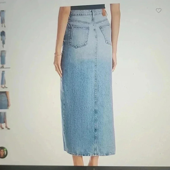 DEREK LAM IO CROSBY COTTON HIGH RISE DENIM MAXI SKIRT SIZE 26 - Picture 2 of 9